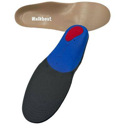 Orthotic Insoles for Plantar Fasciitis - Arch Support & Shock Absorbing Shoe Inserts Leather surface