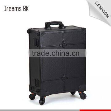 Fashion Aluminum Portable Cosmetic Case ,rolling Makeup Case With Lights photo-3