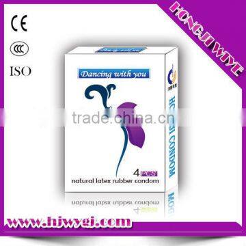 Carton male latex condom OEM natural rubber latex condom 4 pcs