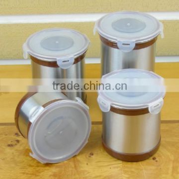 4'' stainless steel canister food container with airtight function