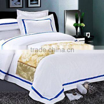 new design poly/cotton white plain bedding set for star hotel