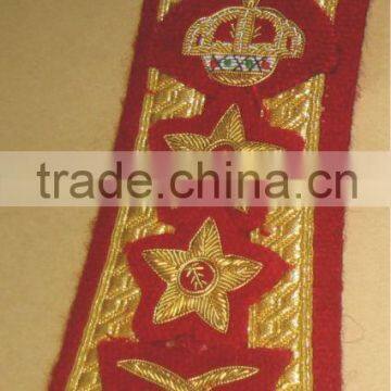 Hand machine Embroidred uniform Rank Shoulder Badges