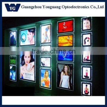 Frameless double sided hanging crystal light box
