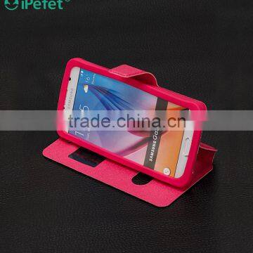 Silicone Kickstand Holder window view Stand Slim Flip Leather case for Samsung A5