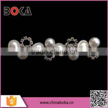 BOKA elegant rhinestone and pearl trimming, high quality crystal pearl trim for wedding dresses