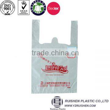 Virgin HDPE Transparent Film T-shirt Packing Bag For Foods