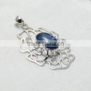 My Sweet Blue Kyanite 925 Sterling Silver Pendant, Indian Silver Jewelry, Handmade Silver Jewelry