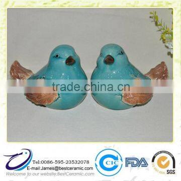 Blue Glazed Ceramic garden decorative birds