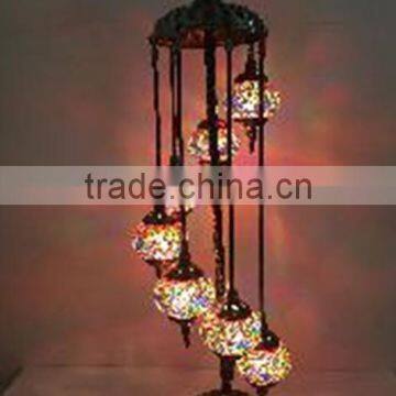 High Quality Stained Glass &Plating Iron Kitchen Bar Light Restaurant Home Decoration Multicolor Classic Floor Lamp RT-FC7M01