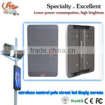 RGX iphone frame led display, iphone design street pole led display,wireless control pole street led disply screen