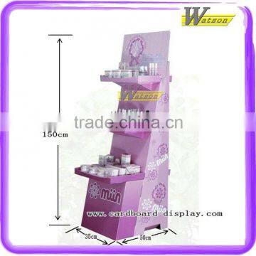 floor cardboard display stand for cosmetic products