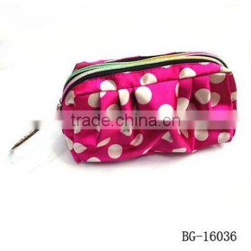 promotional dot satin cosmetic bag mirror