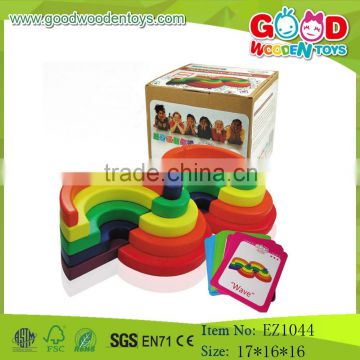 Popular Rainbow Blocks With match Cards Block Puzzle Toys For Kids                        
                                                Quality Choice