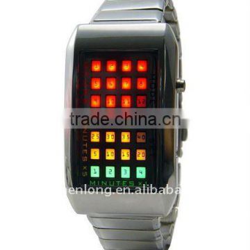 Watertight LED Digital Watch with 28 Multicolored LED Lights