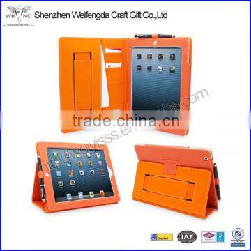 Fashion High Quality Orange PU Leather Case For Ipad 4