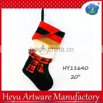 Smiling Snowman Stocking for Christmas Decoration