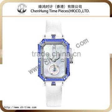 Brand name10 atm water resistant quartz stainless steel case pu leather band ladies wrist watch