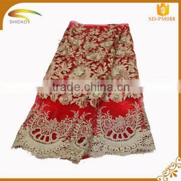 wholesale high quality latest Italian decorative embroidery stretch silk fabric market in african