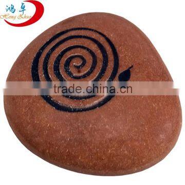 Etched with inspiration design, logo rocks, natural river stone