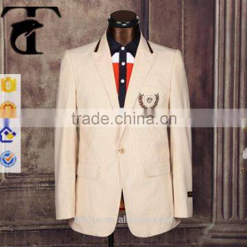 New Arrival Stylish OEM Manufacturer Tailor Made Casual man fitted blazer with Chest patch pocket embroidering