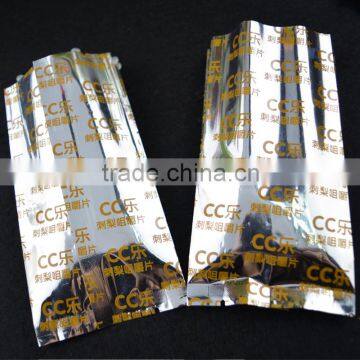 6.5x12.5cm side gusset aluminum foil poly bag food packaging for snack