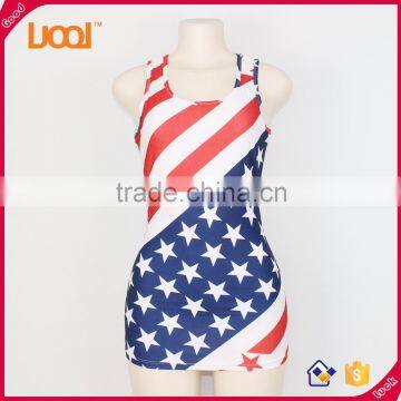 Printing American Flag Tank Top,Sexy Ladies Fancy Tops,Gym Singlets Quality Choice photo-1