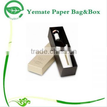 luxury printed logo stamped set up rigid cardboard chipboard gift single bottle wine packaging box