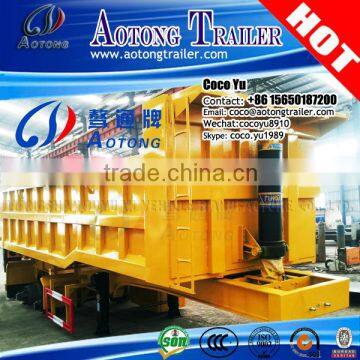 China AOTONG U shape Double axis end tipping semitrailer/rear 2 axles dump trailer in truck trailer