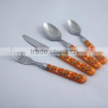 Hot sale Plastic handle cutlery; stainless steel cutlery and flatware