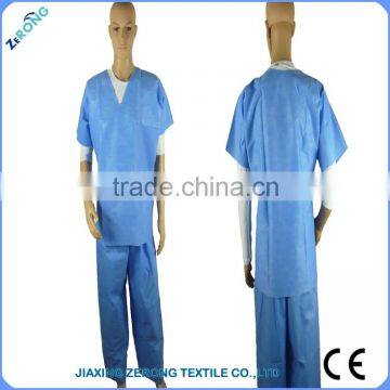 CE certificate 1pc/bag packing hospital disposable uniform scrubs
