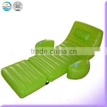 green inflatable mattress chair