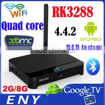 RK3288 Quad Core 2GB/8GB Bluetooth 4.0 Google Android 4.4.2 tv box kodi android tv box setup