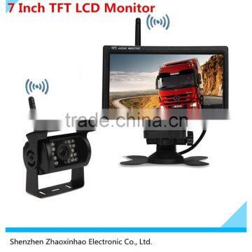 Wireless Car Rearview Waterproof Camera Back up night vision camera wireless truck rearview camera,7 Inch TFT LCD M