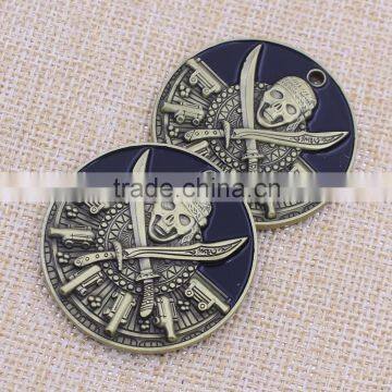 Custom Enamel Metal Skull Coin