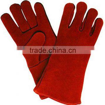 Welding Gloves, Red Split Leather, Inside Lining