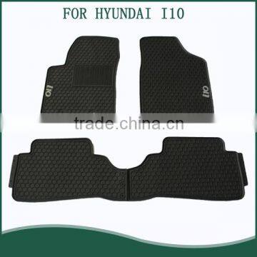 Honeycomb Design Black Front and Rear Auto Carpet Floor Mat for Hyundai i10