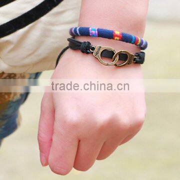 Leather Bracelet Handcuffs Bracelet Men And Women Bangle Wholesale photo-3