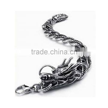 Cool Punk Jewelry 316L Stainless Steel Men Dragon Shape Bracelet