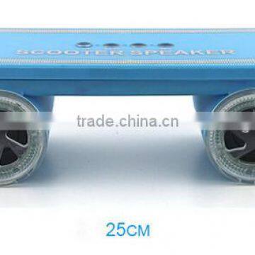 Best portable 3D wireless Skateboard design disco led light bluetooth speaker made in china