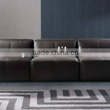 Genuine leather 3 seat sofa D-56 (A+B+A)