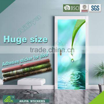 Eco-friendly customized unique waterproof easy peel self adhesive door sticker