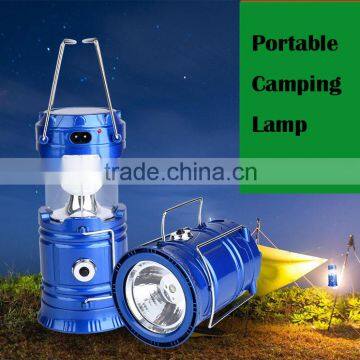 Solar Rechargeable LED Camping Lamp with USB Port