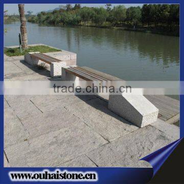 Top Grade Granite Stool With Wood Top Stone Seating Wooden Bench