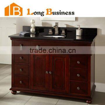 LB-LX2026 High glossy black solid wood bathroom vanity storage, custom bathroom cabinets