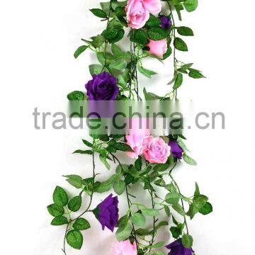 Latest Best selling decoration 2016 flower garland artificial flowers wall hanging