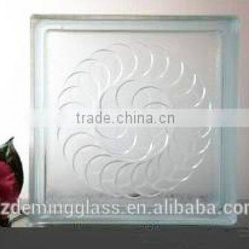 high quality nautilus glass brick patterned glass block with CE,ISO for palaza,office building and shopping mall