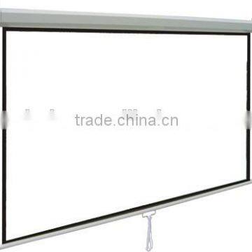 High quality manual self-lock projector screen/ pull down projection screen