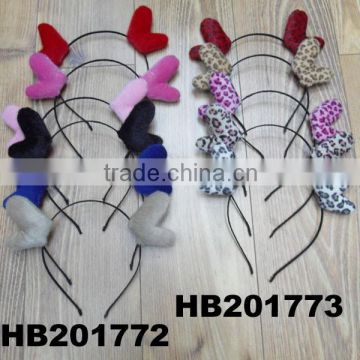 wholesale fur reindeer antler metal headband