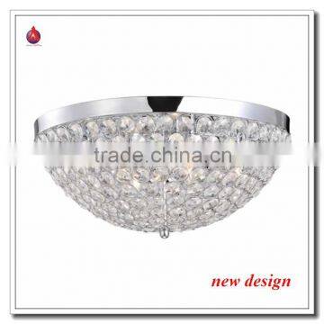 round ceiling light mount framed with beautiful multi-faceted octagon shaped crystals