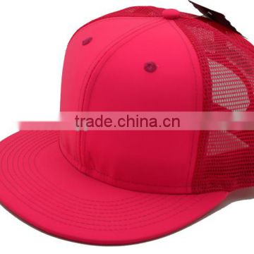 Flat Brim Blank Custom Made Snapback Mesh Trucker Hat Cap